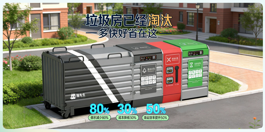 貓先生垃圾分類，垃圾分類設(shè)備廠家，垃圾房，垃圾分類房
