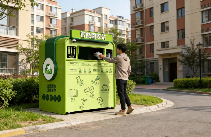 1766825580400244.png 貓先生智能廢品回收箱,再生資源收集柜,小區(qū)垃圾回收站生產(chǎn)廠家